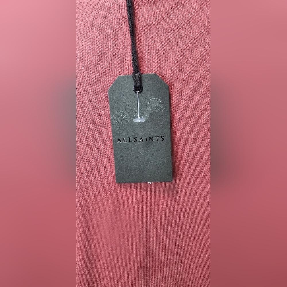 AllSaints Women’s Coni Tank Top S Pink Shoulder Pad Crewneck Sleeveless Shirt - Picture 8 of 14